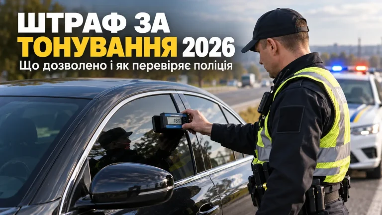 Перевірка тонування переднього бокового скла авто тауметром